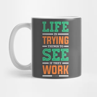 Lab No. 4 Life Is Trying to Ray Bradbury Life Inspirational Quote Mug